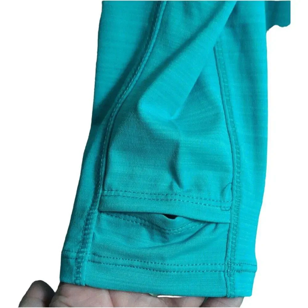 Coolibar Turquoise Hooded Beach Cover Up Dress Long Sleeve Sun Protection Size L - Picture 3 of 9